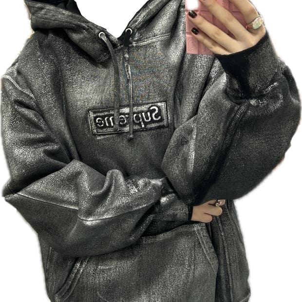 슈프림 메탈릭 박스 로고 후드티