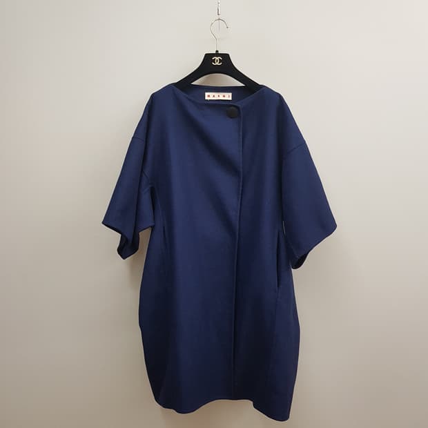 마르니 MARNI 울 혼방 오버핏 반팔 코트 40사이즈