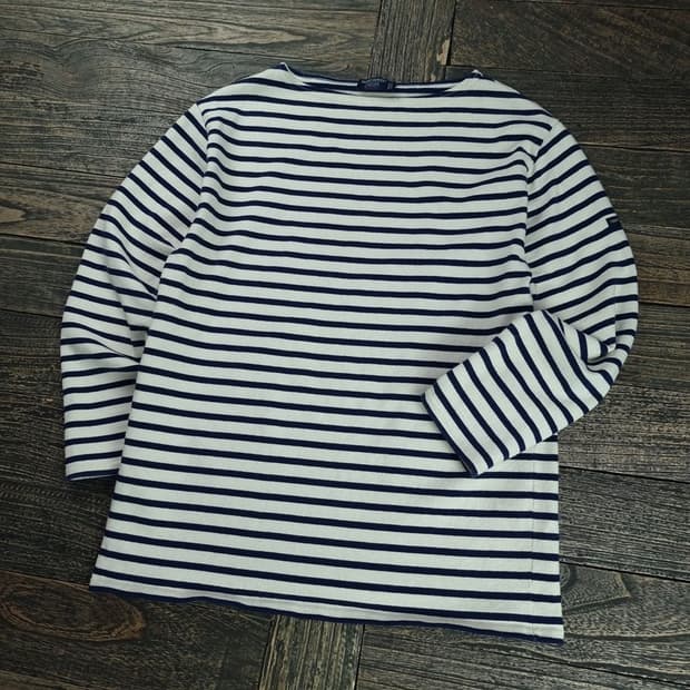 [세인트제임스] 스트라이프 보트넥 루즈핏 롱슬리브 긴팔티 M18877