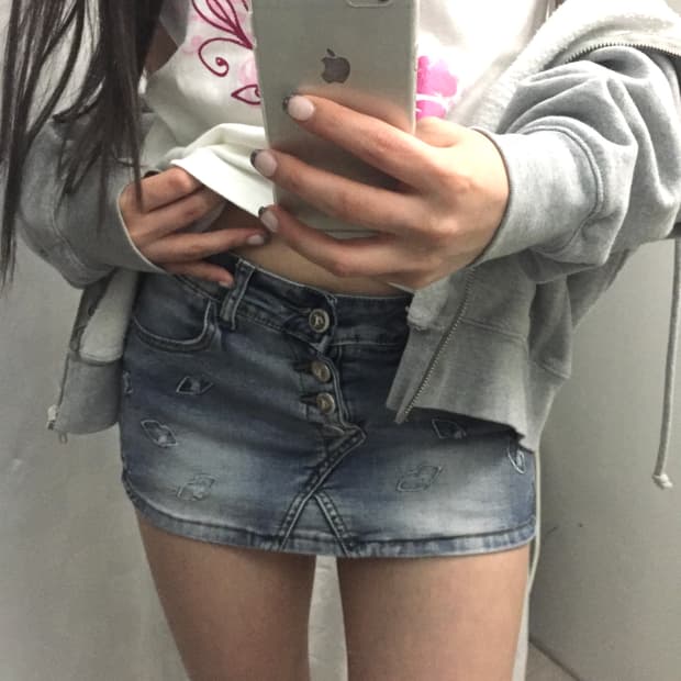 Vintage 빈티지 펑크 워싱 데님 초미니 스커트