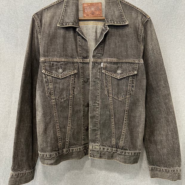 에드윈 EDWIN 블랙 워시 데님 자켓