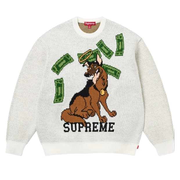 슈프림 올 독스 고 투 헤븐 스웨터 화이트 - 25FW