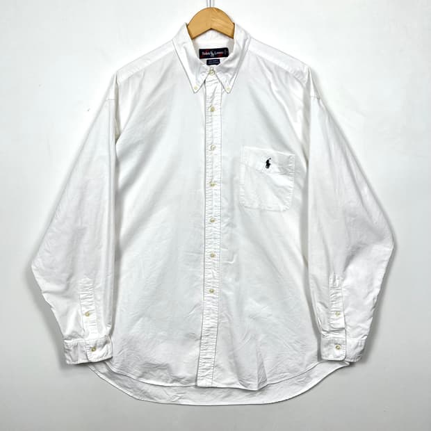 1990s PRL 폴로 랄프로렌 화이트 OCBD 빅셔츠