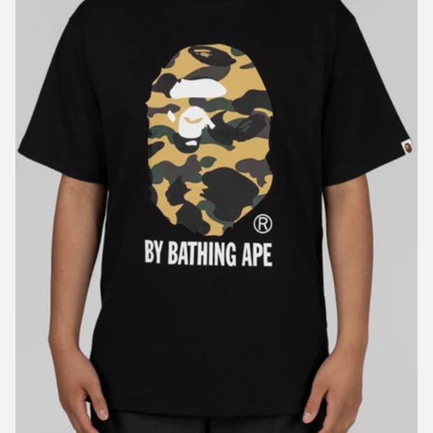 베이프 카모 빅사루 반팔 블랙  xl