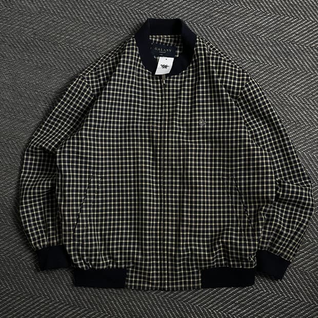 Galaxy 빈티지 체크 패턴 블루종 자켓o 4017