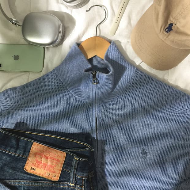 (MAN) 폴로랄프로렌 반집업니트 M