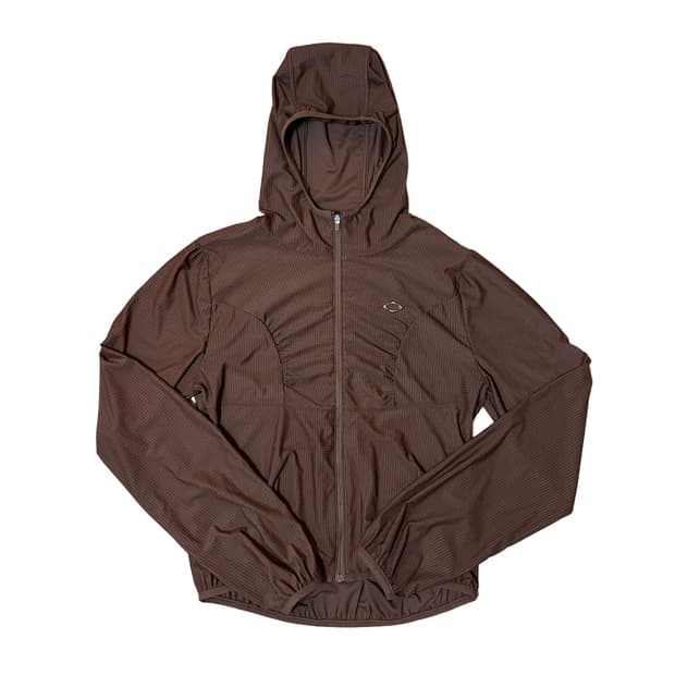 MSCHF Hooded Waffle Zip-Up Brown