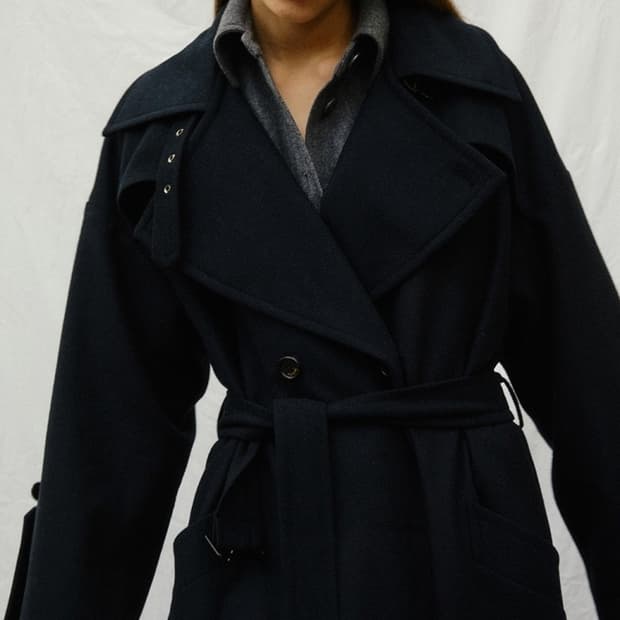 마뗑킴 더블 울 롱코트