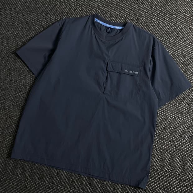 몽벨 아치로고 나일론 포켓 반팔 우븐 웜업 y 3866