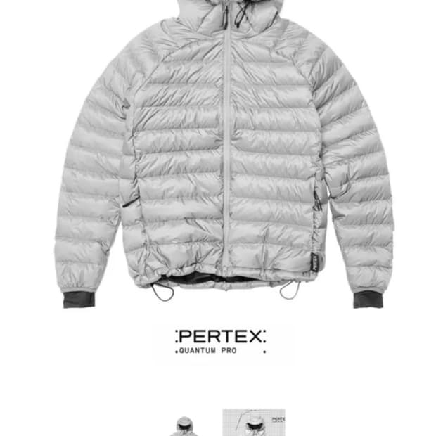 XL 페더다운 경량 그리드 다운 라이트 그레이