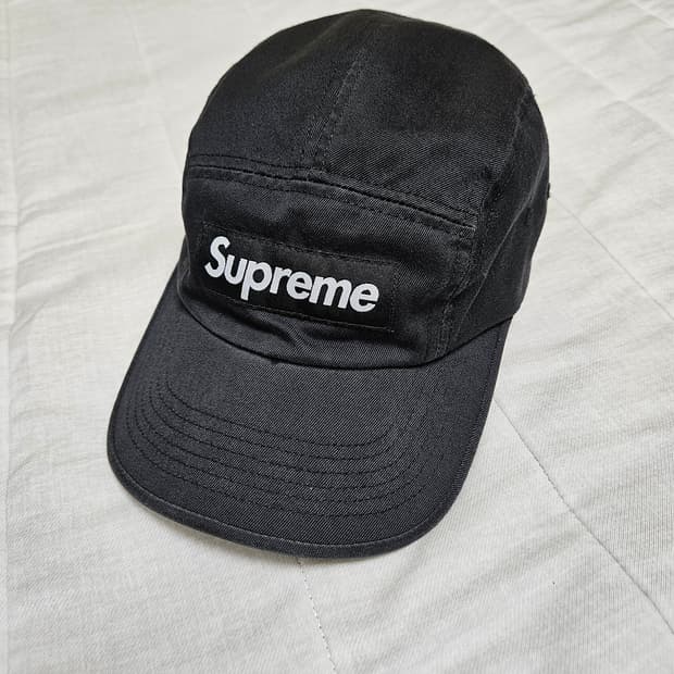 24ss 슈프림 워시드 치노 트윌 캠프캡 블랙