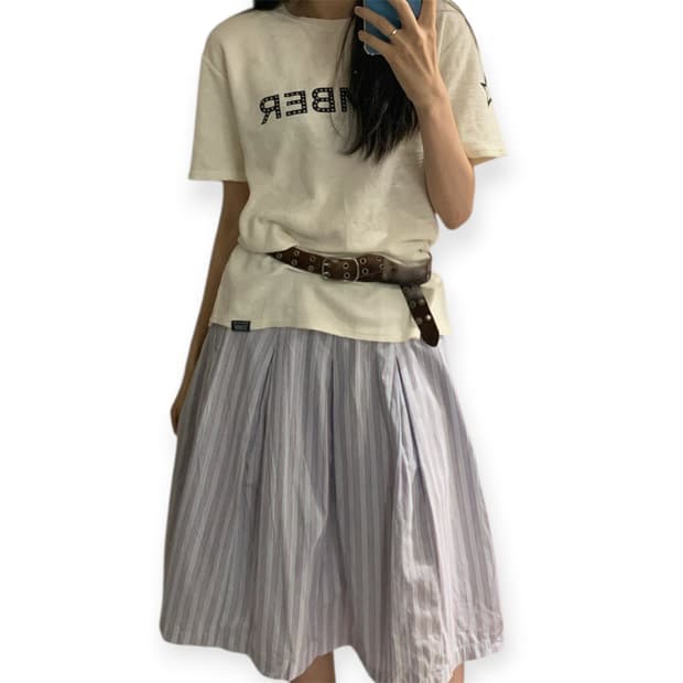 Par ici skirt 스트라이프 미디스커트
