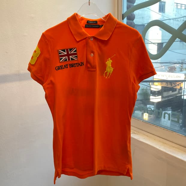 Polo great britain collar t orange