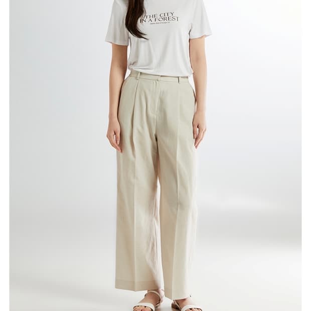 스파오 린넨라이크 원턱 와이드 슬랙스 (새상품)