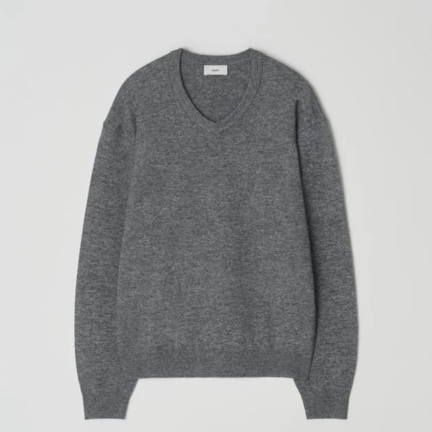 파세르 브이넥 니트 멜란지 그레이 L