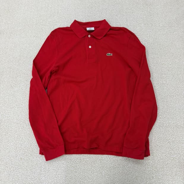 4 라코스테 레드 긴팔 폴로티 0225T1