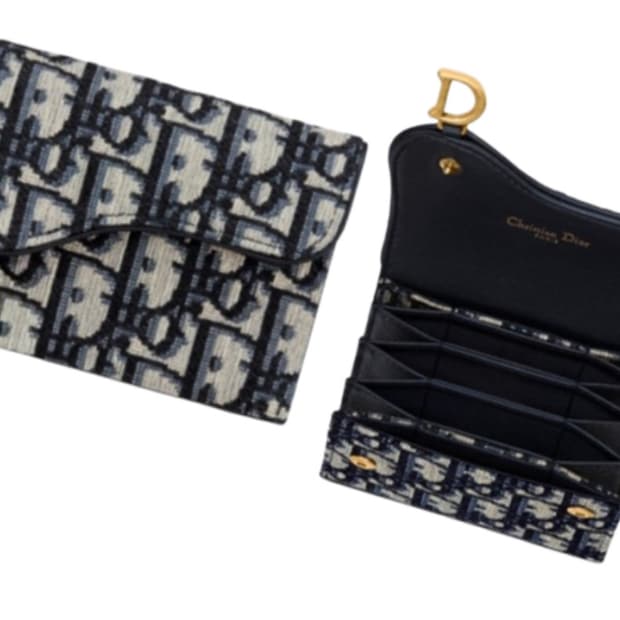 DIOR 오블리크 자카드 새들 아코디언 5포켓 카드 지갑