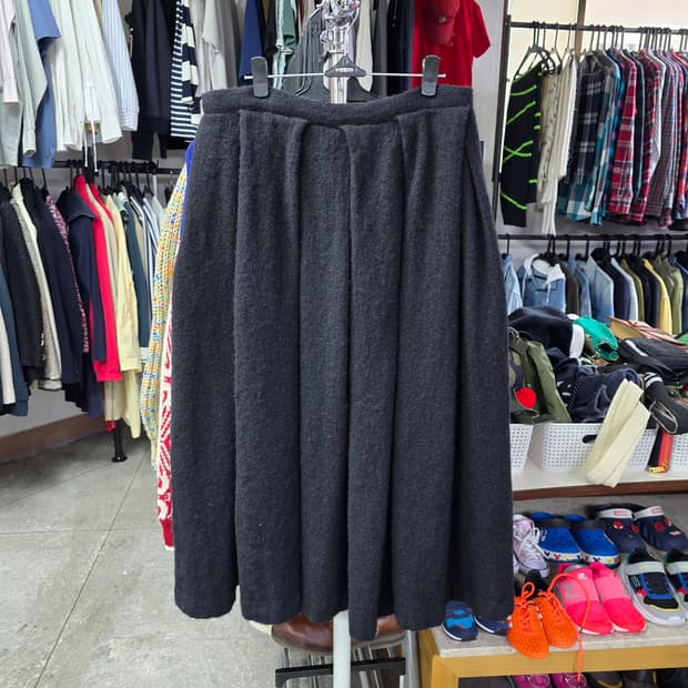꼼데가르송 모직 플레어 롱 스커트 (1312)