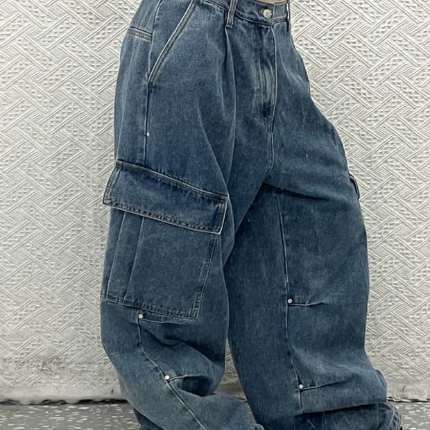 어반드레스 아방가르드 오버핏 힙합 데님 카고팬츠 L C06791
