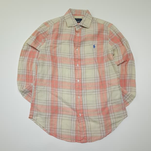 CK133 M 폴로 QR 클래식핏 린넨 타탄체크 소프트피치 셔츠 남방