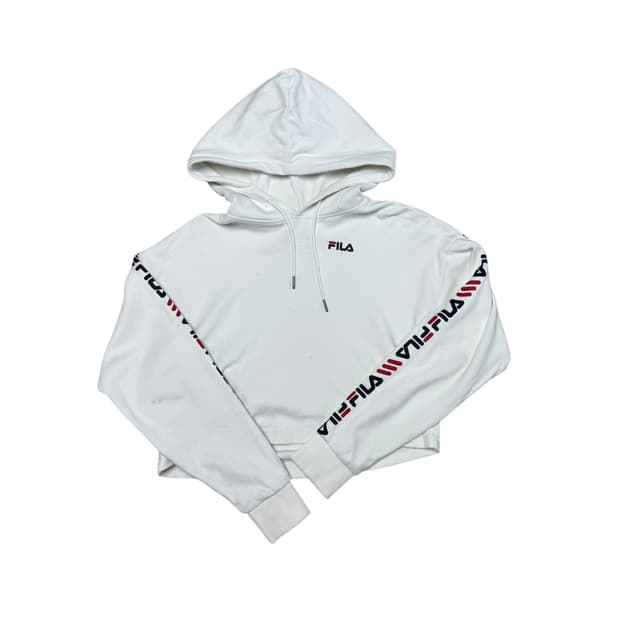 휠라 크롭 후드티