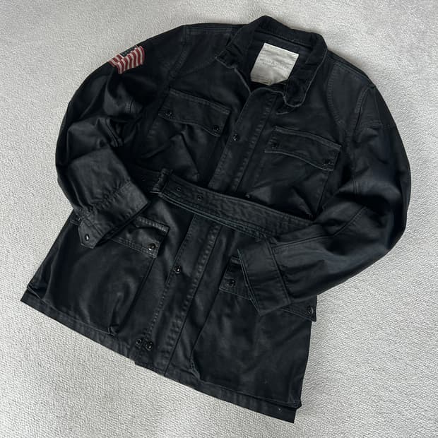 폴로 데님앤서플라이 블랙 벨트 자켓