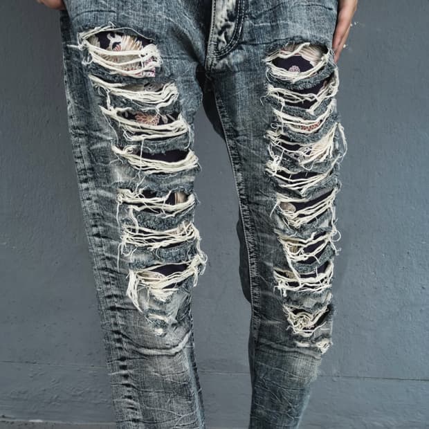Japanese Damage Denim Pants