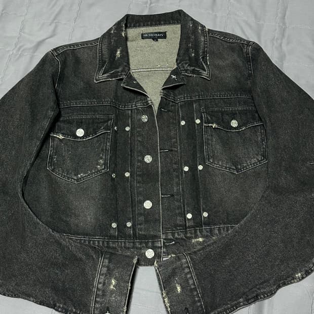 [SURGERY] 써저리 커브드 데님 자켓 흑청 s