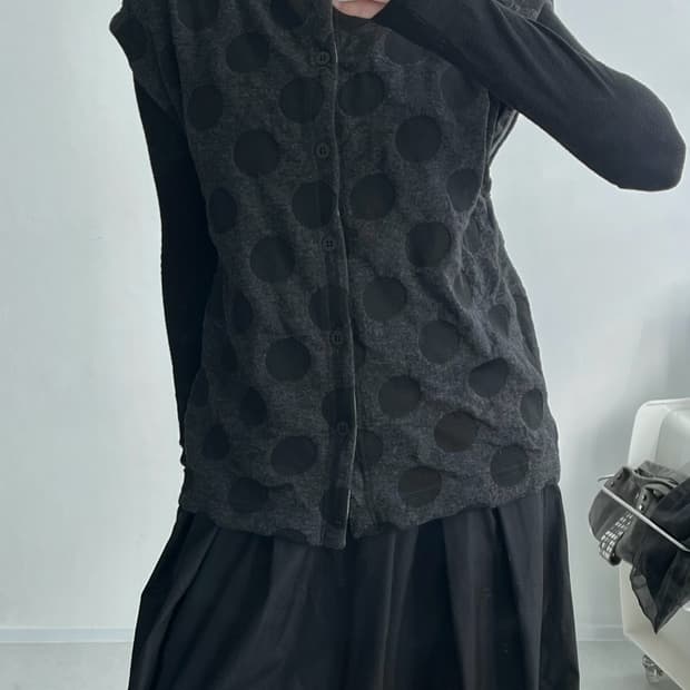 Layered Polka Dot Vest