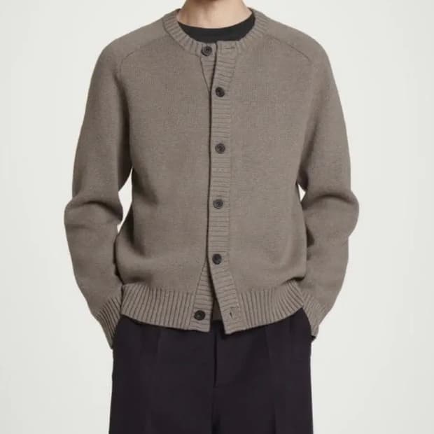 cos 울 블렌드 크루넥 가디건