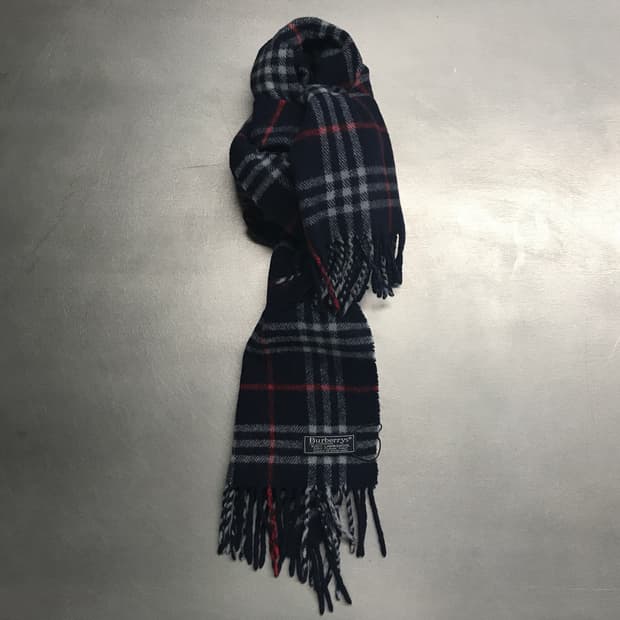 버버리 정품 램스울 머플러 네이비