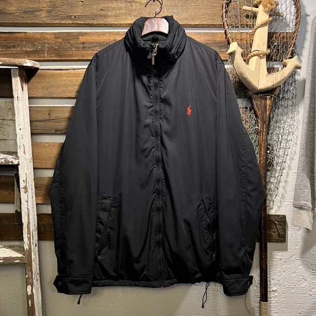 [XL]폴로 랄프로렌 블랙 나일론 플라이트 자켓