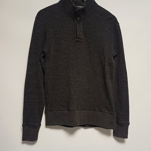 헨리코튼 남성 하프버튼 하이넥 니트 L(100) - 차콜