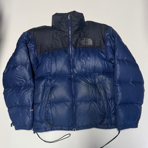 정품!! 노스페이스 700 구스다운 눕시 패딩 S 네이비