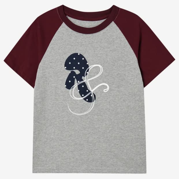RnR Dot Point Ragian T-shirt Gray-Wine