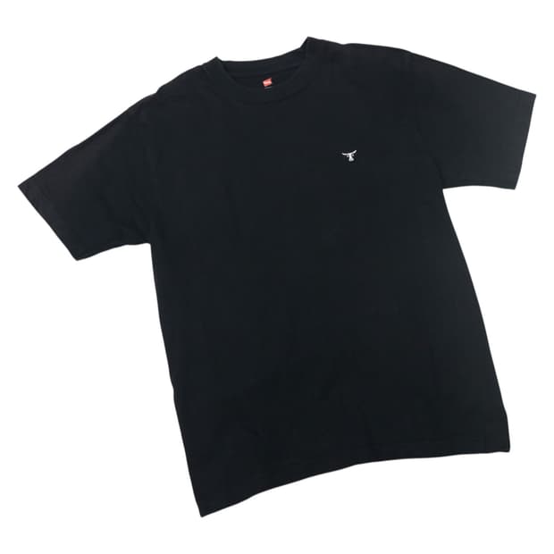 Hanes 헤인즈 비피 BEEFY-T 불소 자수 블랙 반팔 티셔츠 (M)