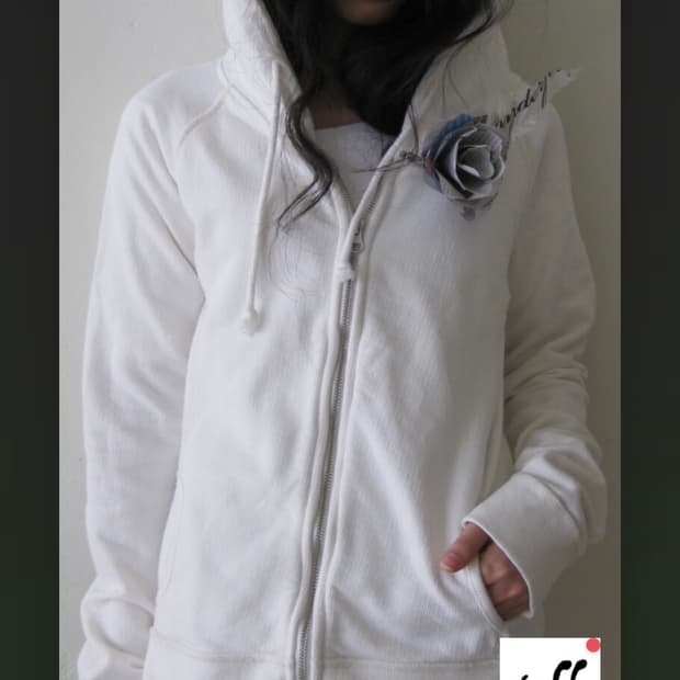 샵페어리) washed lily hoodie (ivory) (새상품)