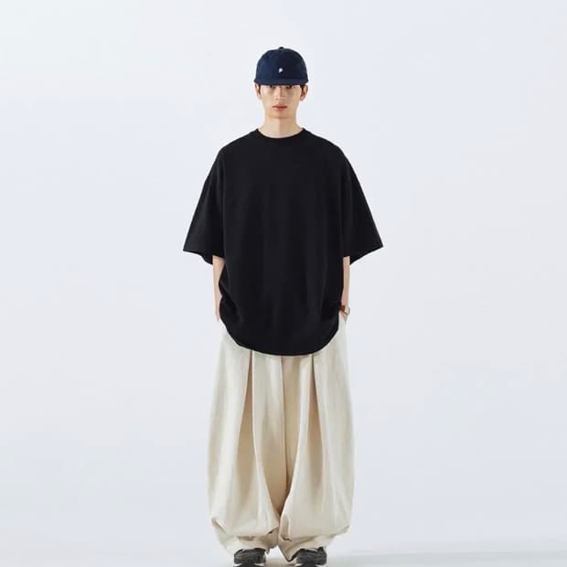 앵글런 언밸런스  롱턱 벌룬팬츠