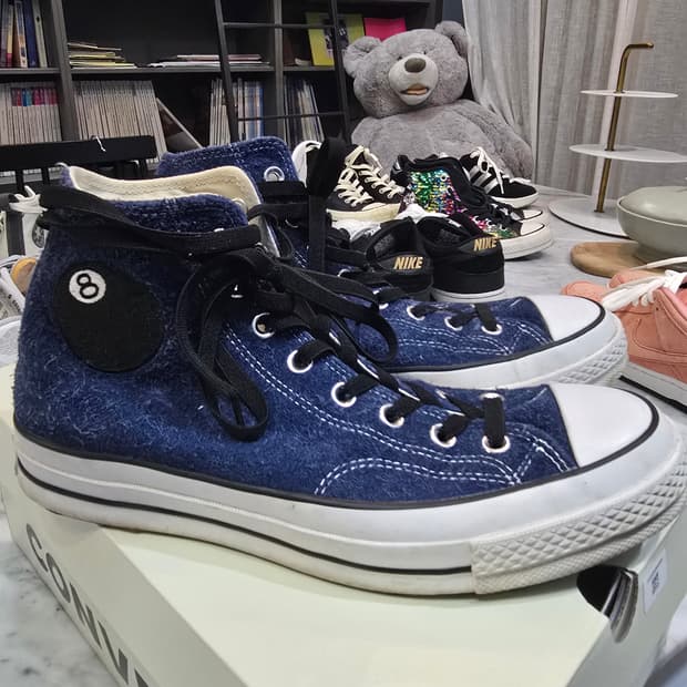 컨버스 x 스투시 콜라보 8핀볼 척70 하이 275 