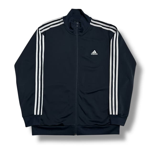Adidas 트리플 화이트 라인 네이비 트랙탑 져지