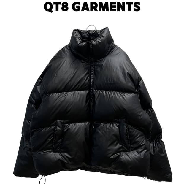 (XL) QT8가먼츠 덕다운 오버핏 숏패딩 블랙