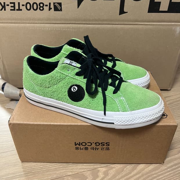 컨버스 x 스투시 원스카 프로 로우 8볼 그린 260