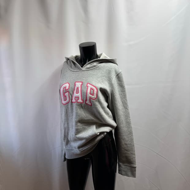 gap / 갭 핑크 그레이 자수 후드티