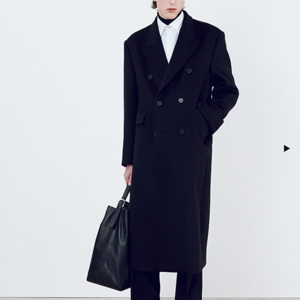 토니웩 24FW Wool and Cashmere 더블 코트 블랙 L사이즈