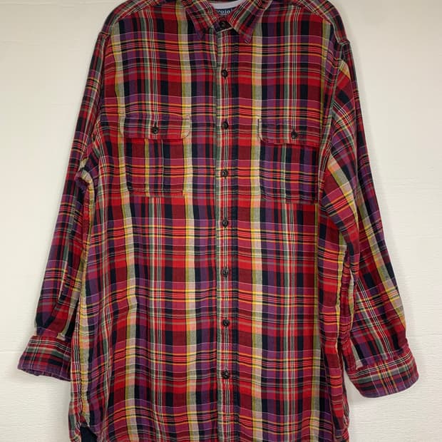 폴로 랄프로렌 레드 체크 셔츠