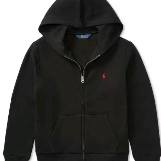 폴로 랄프로렌 보이즈 후드집업 블랙 기모