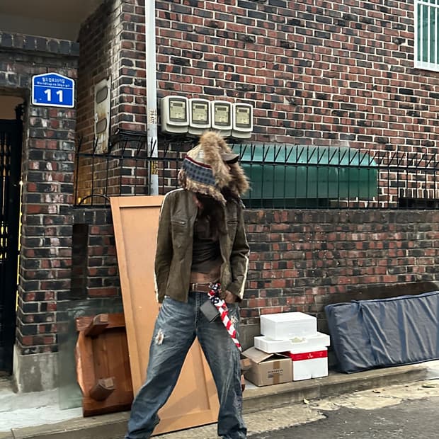 빈티지 퍼 프린지 블랭킷 스카프 모자