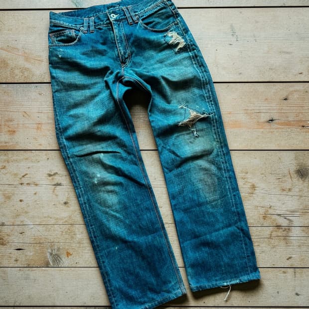 00s halb 디스트럭션 & 리페어 디스트레스드 데님 팬츠