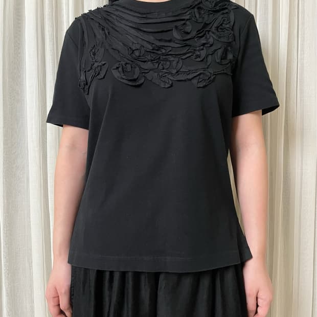 이세이미야케 프릴 아플리케 티셔츠 issey miyake 00s