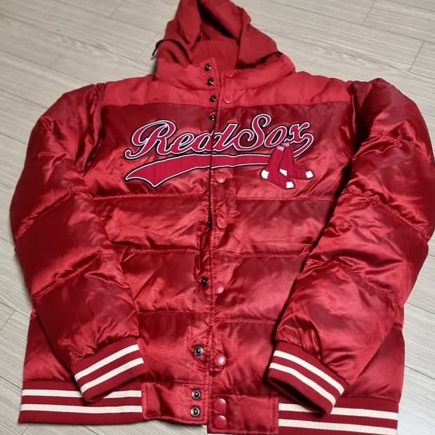 MLB 레드삭스 야구 점퍼 패딩 후드 레드(105)